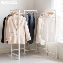 애드크로스 다양한 활용도 생활백서 공간창출 내 맘대로 퍼즐 이동식 간편 행거 스탠드 접이식 걸이 옷걸이 옷장 2단, 본품(1개)