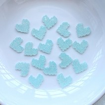 인테리어 조각상 정원 동물 조형물 석고 100Pcs 새로운 귀여운 미니 반짝이 심장 수 지 입상 공예 Flatbac, 03 C