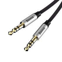 음향악세사리 Baseus AUX 케이블 3.5mm 잭 오디오 케이블 - 3.5mm 잭, 50cm, 실버 블랙