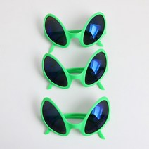 데이지룸 외계인 안경 선글라스 왹져 연출 파티 소품, 그린테두리 + 블루알 3p