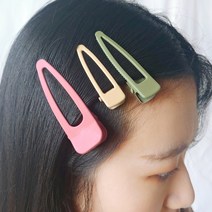 미모양 앞머리 옆머리 잔머리 메탈 무광 컬러 헤어집게핀 대 중 소 10개 세트