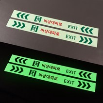 축광 비상구 표시 안내판 피난대피로 유도선 스티커, LPA-401 98x10cm