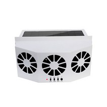 2.4V 태양열 자동차 환기 배기 팬 공기 여름 냉각 팬 라디에이터 자동차 액세서리 인테리어 판, [02] WHITE