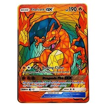 hard iron pokemon cards gold metal pokemon letters pikachu mewtwo charizard vmax game collection car, e26