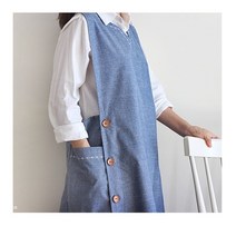 라이프 라운드 화이트자수 앞치마 어린이집 구정선물 주부앞치마, 청해지