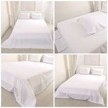 베딩코리아 호텔및 숙박업소 침대시트커버 /세탁시보플없는 cvcv 무지원단