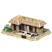 3D 입체퍼즐 건축모형 종이퍼즐 미니어쳐 초가집 3D 입체 종이 퍼즐 장난감 조립 만들기 어린이 아동 남자 남아 초등 학생 유치원 생일 선물, 본상품선택, 1, 본상품선택