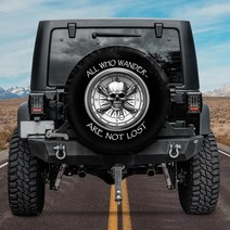 지프 카시트 커버Skull Spare Tire Cover Sugar 지프 스페어 타이어 커버 할로윈 선물 재미있는 백업 카메, 08 분홍색_04 17in