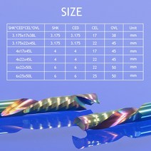 파쇄기 분쇄기 목재 톱밥 1개 3.175/4/6mm 플루트 DLC 코팅 상하 절단 나선형 밀링 커터 CNC 라우터 PVC M, 06 6x25x50L