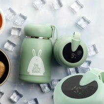 굿즈팡팡 초등학생 친환경 온도계텀블러 답례품 보온병 320ml 그린, 단품