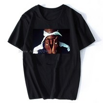 힙합 오버 사이즈 셔츠 핏 빈티지 흰색 tupac shakur t- 남성용 캐주얼 스트리트 남성 패션 t 랩 스타 쿨 티 반팔 코튼 티 75