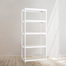 앵글선반 철제 창고 다용도실선반 5단 800 x 700 x 1650, 블랙, 12mm 강화 MDF 보드