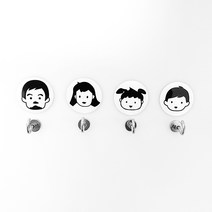 차차미 마스크 정리 통자석 스티커+자석걸이 4개, 화이트