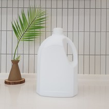 HDPE 세제소분용기 2.5리터 4리터 반투명 용기 일반캡 청소 소독 약품 세제 식품 락스, 2.5리터 흰색 세제용기 일반캡, 1개