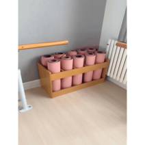 요가 매트 보관함 정리함 요가학원 유치원 헬쓰장, 나무색 10칸 85x36