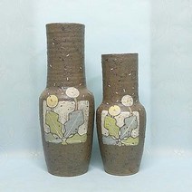 우리도예 국산여주도자기화병(상세설명사이즈확인), 분거친민들레화병세트 (대)