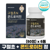 구절초 콘드로이친정 칼슘 보스웰리아 상어연골분말 우슬 초록입홍합 HACCP 관절영양제, 6통, 60정