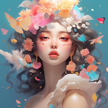 DIY캔버스페인팅 꽃과 나비로 둘러싸인 꽃요정 물감 명화따라그리기 꽃선자 미녀 행운여신 정사각형 인물화 북유럽 감성 피포페인팅집콕취미 액자프레임포함 24색, 정사각형-30*30cm, 꽃과 나비로 둘러싸인 꽃요정 그리기3