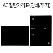 POP A3 칠판가격표 1개 양면인쇄 타공가능 블랙보드, 타공(가로)+포켓클립 1개, 양면인쇄 (가로) 1개