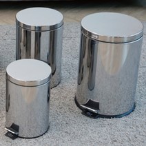 스텐휴지통 페달휴지통 원형쓰레기통 5L