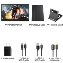 포터블 서브 터치 휴대용 모니터 15.6 인치 165hz 2k 25601440 ips hdr freesync 듀얼 스피커 게임 디스플레이 컴퓨터 노트북 xbox ps45 스위치, 케이스 스탠드 포함, jp 플러그