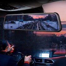 전자식룸미러 4K 모니터 360도 파노라마 스마트 블박, 검은색 패키지 8 듀얼 렌즈