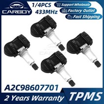 A2C98607701 52933-D9100 TPMS 자동차 타이어 압력 모니터 센서 기아 니트로 옵티마 현대 엘란트라 아이오닉 코나 그랜저 K5 433MHz, 4PCS