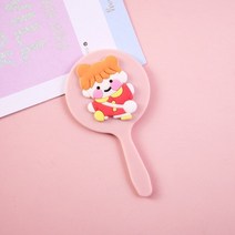 미용실경대 귀여운 미니 휴대용 화장품 거울 드레싱 살롱 이발사 미용 헤어 미용사 만화 장식 거울 손잡이 트럼펫 61, 7