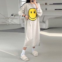 스마일 롱 긴팔 원피스 3color