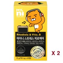 마이니 스트레스케어비 비타민b b1 b2 b6 b12 비오틴 나이아신 엽산 판토텐산 홍경천 로디올라 비타민b군 피로회복 에너지 활력 영양제, 2병, 60정
