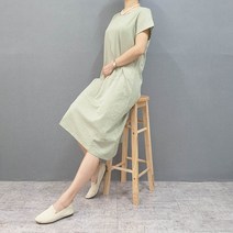 심플 여름 반팔 원피스 냉장고 루즈핏 치마 빅사이즈 엄마 등원룩 미시 중년 여성 홈웨어