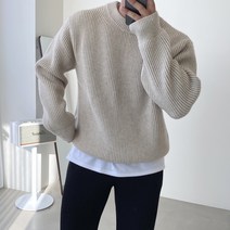 빠델(간빠레) 도톰하고 부드러운 캐시 라운드 니트 스웨터