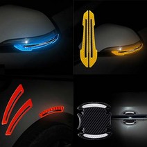 포원 레이 캐스퍼 모닝 꾸미기 반사 스티커 테이프 필름, 사이드미러2개, 레드