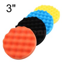 4pcs 3 인치 버핑 연마 스폰지 패드 키트 자동차 광택제 버퍼, 빨간색