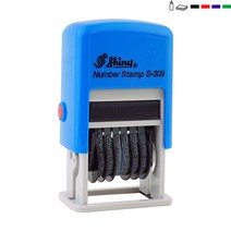 [정품 고무인닷컴 SHINY S309 s-309 6단 숫자 회전인 자동 스탬프 넘버링 변경 고무 스템프 도장, 청보라