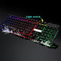 게이밍 키보드 104 키 기계식 유선 USB RGB LED 백라이트 오버워치 LOL, 한개옵션2, 02 black, 한개옵션1
