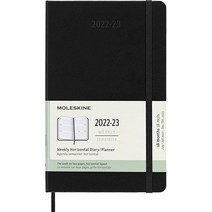 Moleskine 2023년 위클리 플래너 18M L 블랙 하드 커버 (5 x 8.25), Large