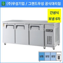 그랜드우성 보냉테이블 간접냉각 고급형 보냉 6자 냉동1 냉장2 GWFM-180RFT, 기계실 좌측