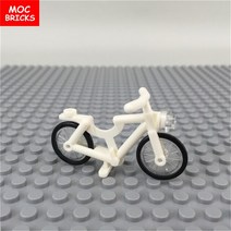 MOC 크롬 자전거 도시 고양이 조립 빌딩 블록 친구, 01 White Bicycle