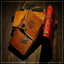 빈티지 인조가죽커버 크라프트 핸디노트 학습 중학생 학생 수업 연습장 교무 문구 공부 스케치