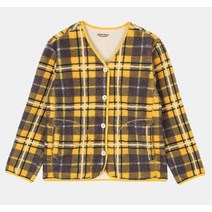 인디고뱅크 체크 덤블 브이넥자켓