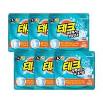 테크 얼룩제거와 실내건조 시트세제 물에 녹는 초고농축 시트 프레쉬향 15매, 6개