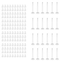 쥬얼리 보석 제작도구 100 쌍 귀걸이 포스트 및 백 간단한 실리콘 고무 클리어 이어 핀 바늘 DIY 액세서리