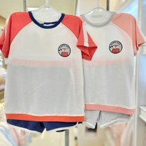압소바 해피랜드 2001분당점 찰랑거리는 시원한 냉장고 소재감 원단으로 활동하기 편한 반팔 상하복 세트 남아 여아 어린이집복으로도 좋습니다!90사이즈부터 130까지