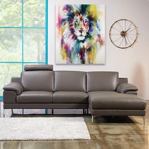 이태리직수입-에고이탈리아노 샤키라 이태리천연면피 카우치소파, 색상:옐로우|카우치방향:우형