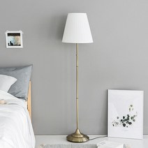 장스탠드 E26 모던 심플 인테리어조명 클래식 디자인 거실 침실 은은한 조명 불빛 화이트 쉐이드 등, 건메탈