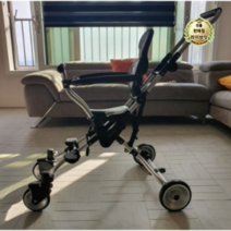 베이블퓨어리 유아 트라이크 T3 휴대용 접이식 유모차 1개, 블랙