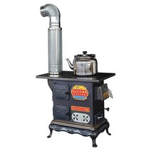 무쇠 스토브 바비큐 석탄 숯 장작 나무 탁상 연소기, 대형 63cm + 액세서리