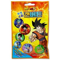 키즈스타 드래곤볼 캔디 핀버튼 뱃지 캔버튼 사탕, 2개, 10g