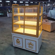 제빵 쇼케이스 진열대 유리 조명 케이크 카페, 골드100cmx55Wx160cm=3층